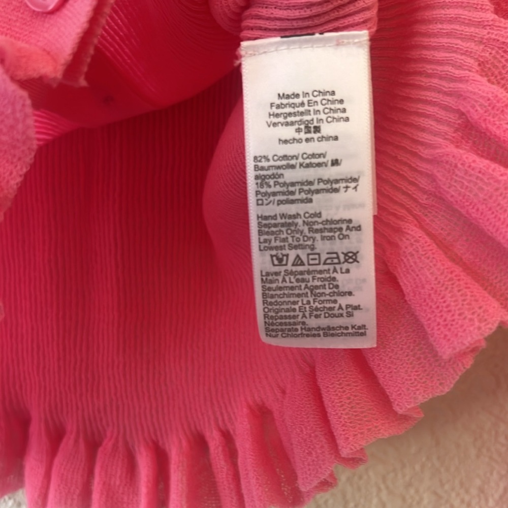 J.Crew ruffle trim cotton gauze cardigan pink sherbet size large NWT - Picture 6 of 10